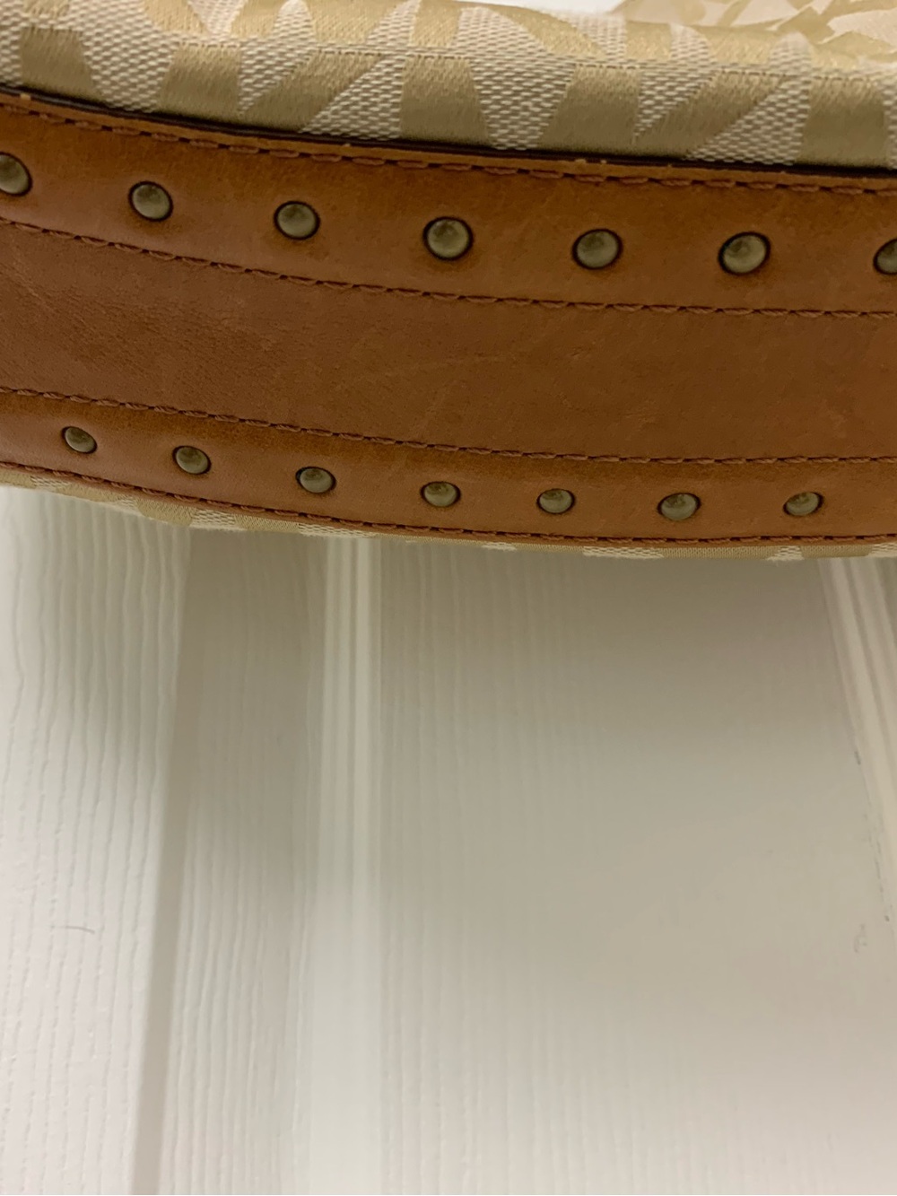 Michael Kors Tan & Beige Signature Canvas leather Hobo Bag - Picture 10 of 16